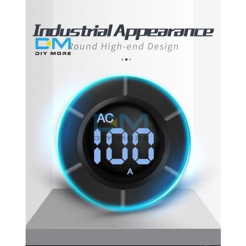 Ammeter PZEM 024A 100A Round LCD Digital Ammeter AC30V500V AC Current Meter with Coil CT for Car Automobiles Ampermeter