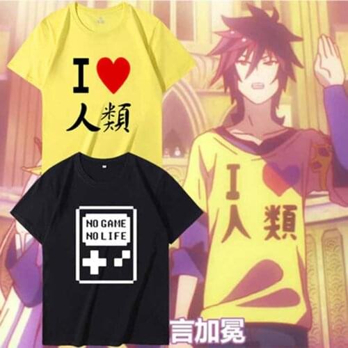 Anime T shirt No game no life T-shirt Short Sleeve Tops Tees