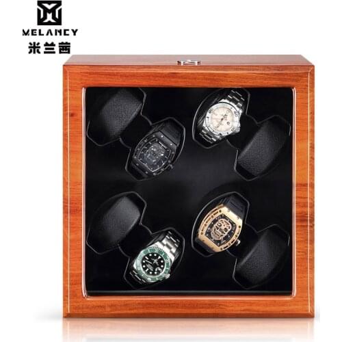 Automatic watch winder Box PU Leather Watch Winding Winder Storage watch Box Collection Display Double Head silent Motor box