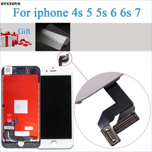 Black/White Assembly LCD Display Digitizer for iPhone 4s AAA Quality LCD Touch Screen for iPhone 5s 6 with Small Parts Free ship