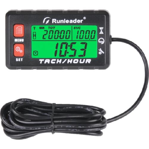 Digital Tacho Hour Meters Engine Tachometer Maintenance Reminder Multi-Color Backlit Display for Boat Lawn Mower Generator Marin