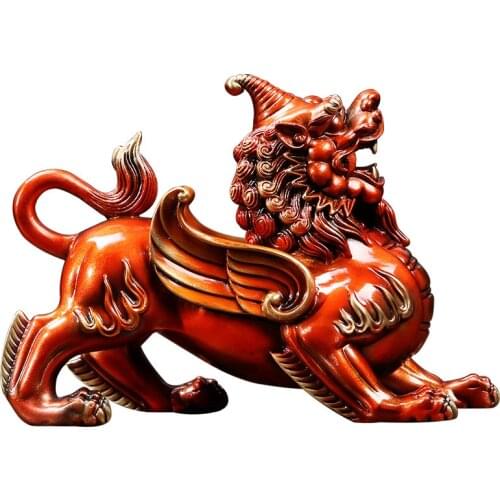 Colored Bronze Piqiu Ornaments Crafts Copper Home Decoration Pixiu Chinese Statues Sculptures Figurines Miniatures