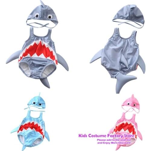 Baby 1-3 Years Boys Girls Swimsuit 2021 New One Piece Swimwear Baby Shark Style Childrens Swimwear Shark One Piece Swimsuit