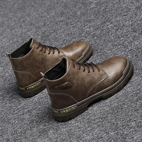 Home Boots Mens Hightop Shoes Casual Boots Men Leather Dress Zapatos Cuero Hombre Mens Cowboy Winter For De Para