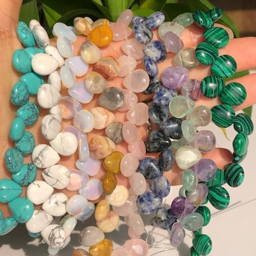 Natural Water Drop Shape Quartz Jades Agates Stone Beads For Jewelry Making DIY Bracelet Accessories 10*12mm