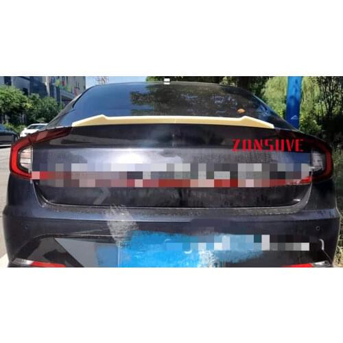 Use For Hyundai New Sonata 2019 2020 2021Spoiler ABS Plastic Forging Carbon Fiber Look Rear Trunk Wing Car Body Kit Accessories
