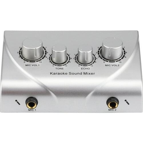 Karaoke Machine Professional Sound Mixer Echo Mixer Digital o Sound o System Devices Silver