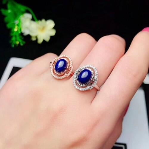 Lapis ring Natural And Real Lapis Ring Wedding Engagement Rings for Women 925 sterling silver Ring