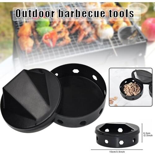 Wood Chips Bbq Smoker Box For Indoor Outdoor Charcoal Gas Barbecue Grill Meat Infused Smoke Flavor Accessories Smoker Box