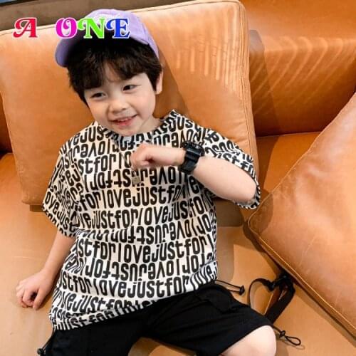 Summer boy t-shirt fashion clothes kids tee baby top fashion letter kids summer clothes
