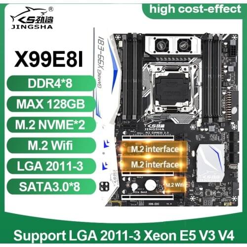 X99 E8I Motherboard Intel XEON E5 LGA2011-3 All Series DDR4 ECC REG NON-ECC Memory NVME USB3.0 Support Turbo boost