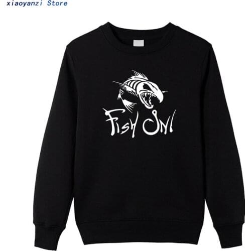 Fish On Fashion Printing sweatshirts Funny Angry Fishbone Fish men women hoodies New Mens Cotton pullovers Quality new-68235