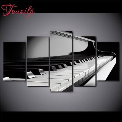 Full Square&round 5pcs 5d Piano Keys Music Instrument Diamond Painting Combination diamond Embroidery Mosaic Home Decor painting