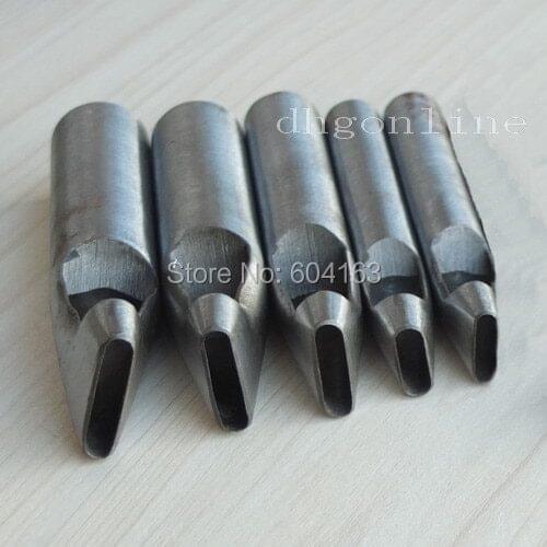 One set Size Oval shape Leather Belt Watch Band Gasket Hollow Hole Punch Cutte Tool 5mm style