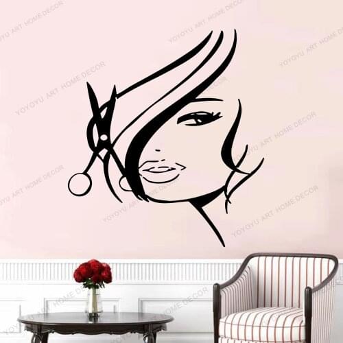 Wall Decal Hair Beauty Salon Scissors Hair Cut Window Business Nail salon wall sticker decoration Vinyl Decor yw-95