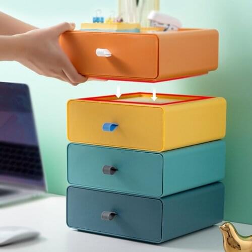 Single Layer Storage Drawers Plastic Box Document Sundries Holder Cosmetic Cabinet Storage Container Case Home Organizer