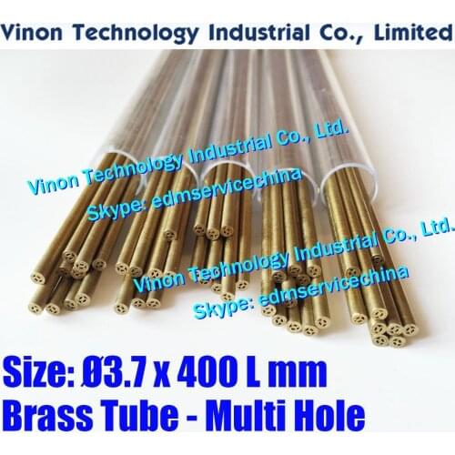 Ø3.7x400Lmm Brass Tube Multihole (30PCS/LOT),Brass EDM Tubing Electrode Multi-Channel Dia. 3.7 Length 400 for Electric Discharge