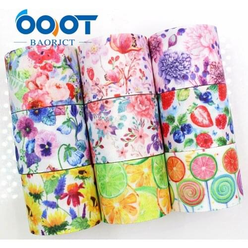 OOOT BAORJCT G-18716-629,38 mm,10 yards flower Ribbons Thermal transfer Printed grosgrain Wedding Accessories DIY material