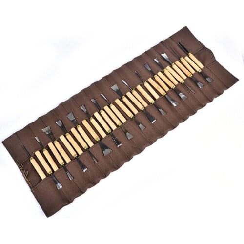 Handmade Wood Carving Knife 31pcs Set Root Bamboo Printmaking Trimming DIY Woodworking Tools