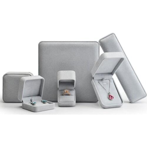 Round Corner Series Gray Ring Necklace Earrings Jewelry Box Original Design Gift Box Packaging Box