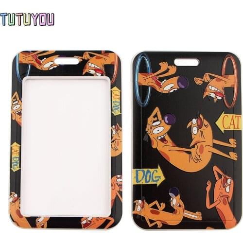 1pcs PC2870 Funny Cat Cartoon Dog Lanyard Card Holder Student Hanging Neck Mobile Phone Lanyard Badge Subway Access Card Holder