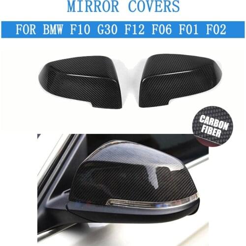 Carbon Fiber Replacement Type Side Rearview Mirror Covers Caps For BMW F10 14-16 G30 2017 F12 F06 2014-2016 F01 F02 2013-2015