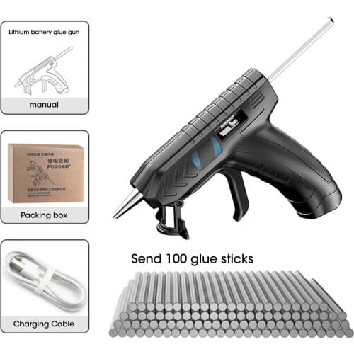 100pcs Hot Melt Glue Gun Machine USB Rechargeable Hot Melt Glue Gun Wireless Household Rechargeable Children Handmade Glue Stick
