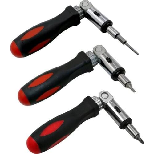 Ratchet Screwdriver 180 Degree T-type Foldable Screwdriver Set 1/4 Hex Interface Lock Disassemble Screwdriver Maintenance Tools