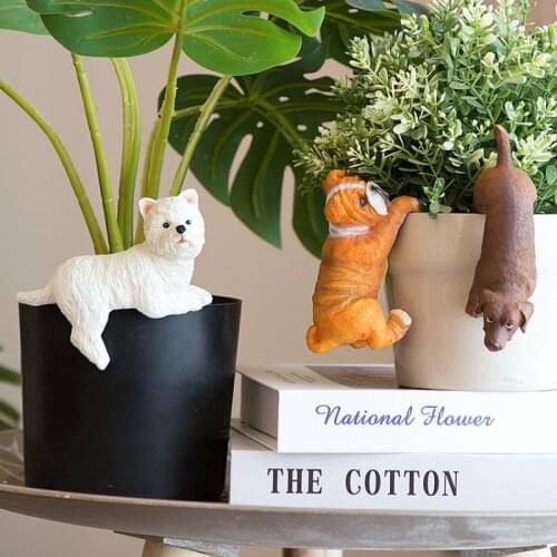 Handmade Bedroom and Living Room Decoration Ornaments Flower Pots Small Ornaments Desktop Layout Creative Artificial Dog