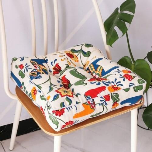 Thicken Plaid Throw Pillows Window Pad Round Yoga Cushion Meditation Tatami Floor Pad Cotton Canvas Sofa Backrest Pillow