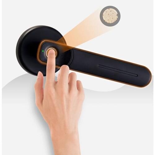 WAFU Fingerprint Handle Key Door Lock for Room Office Smart Lever Door Knob Zinc Alloy Fingerprint Handle Lock WF-017