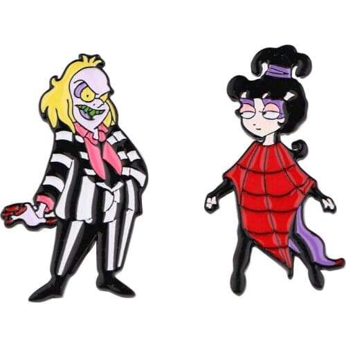 YA277 Beetle Juice Cartoon Brooch Concealer Cloth Small Ornaments Clothes Bags Pins Accessories Baking Paint Small Badges