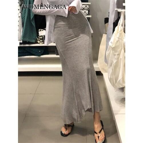WOMENGAGA 2021 Korea Summer New Slim Fashion Length Skirt Ruffle Hip Skirt Irregular Skirts Womens Harajuku Clothes Boho NYT5