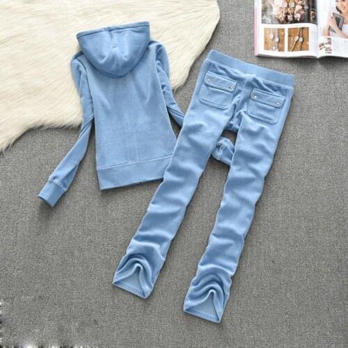 2020 New Slim Solid Two Piece Set Sportswear pockets Tracksuit Women Hooded Conjunto Feminino Sweatshirt Set Outfits