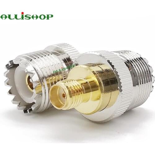 1Pcs Electronics UHF Jack to SMA Jack RF Coaxial Coax Adapter SMA female to UHF female SO-239 SO239 connector convertor