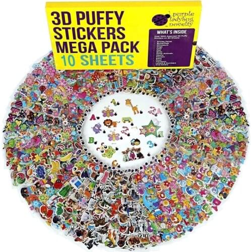 10Sheets Different 3D Cute Cartoon Stickers Toys Pegatinas Funny Toy For Children On Scrapbook Phone Sticker Gifts Animals Tiger