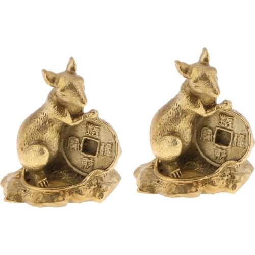 2 Pieces Zodiac Rat Figurine, Can Be Displayed in Office, Home, Showroom as Decorative Ornaments or as Collections