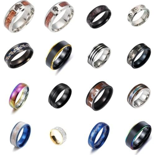 2021 New Fashion Retro Simple Geometric Acacia Charcoal Fiber Camouflage Shell Various Rings Men And Women Couples Jewelry Gifts
