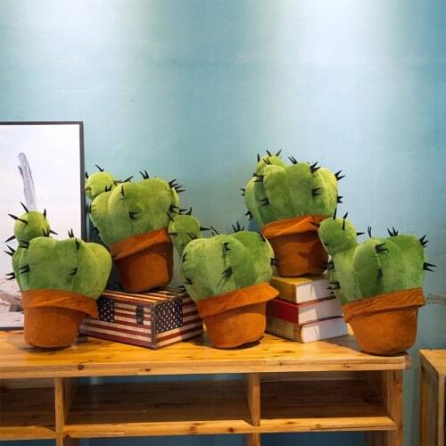 37cm Cute Simulation Cactus Ornaments Home decor Soft Stuffed Plush Plant Plush Toy Fairy Ball Doll Doll Family Decoration Gift