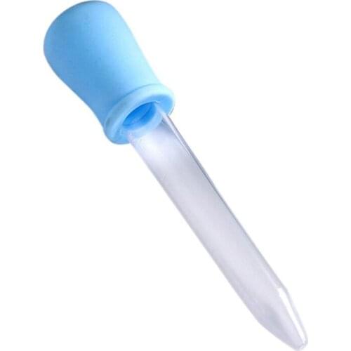 5ml Clear Plastic Pipette Liquid Medicine Dropper Blue for Baby