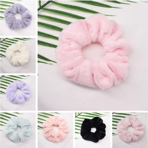 5pcs/lot Fashion Sweet Large Intestine Hair Ring for Woman Solid Color Elastic Hairbands Cute Princess Headwear Kids Accessories