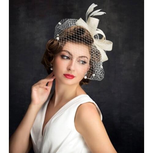 White Wedding Birdcage Veil Face Veils Birdcage Veil Brides Fascinator White Veil Velo De Rejilla High Quality