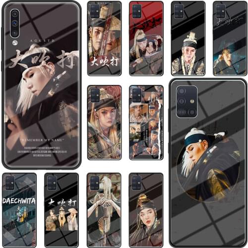 Agust D Suga Kpop Boy Group Glass Case for Samsung A51 A50 A71 A70 A91 A40 A41 A31 A30 A32 A52 A72 5G A21s A12 Phone Cover Coque