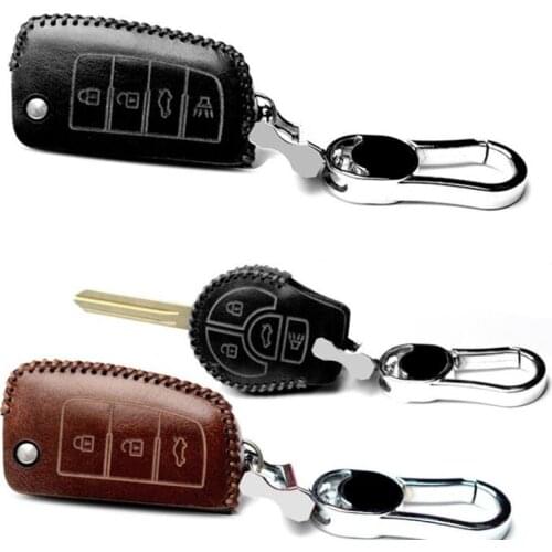 Genuine Leather Car Key Case Cover For Nissan Duke Micra Qashqai Juke X-Trail Nismo Murano Maxima Altima Geniss Tiida Pulsar