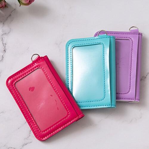 PU Leather ID Card Holder Horizon Style Student ID Pass Cover School Office Exhibition Badge Holder