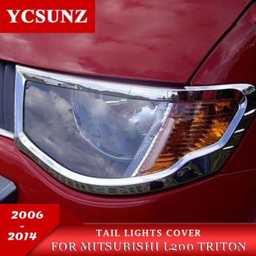 Chrome headlights cover accessories For Mitsubishi L200 Triton 2006 2007 2008 2009 2010