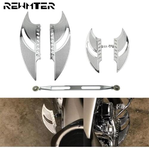 Chrome Motorcycle 330mm Gear Shift Linkage Lever & Driver Floorboard & Passenger Footpegs Footrest Pedal Set For Harley Touring