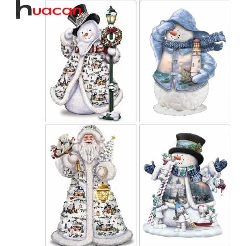 Huacan Diamond Mosaic Christmas 5D Diamond Painting New Arrivals Snowman Cartoon Beads Embroidery Needlework Home Decoration