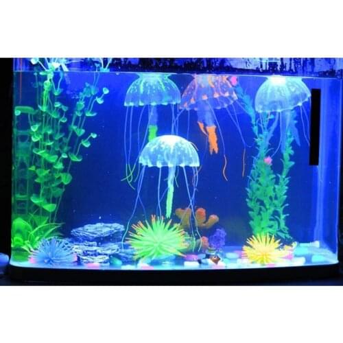 Colorful Artificial Small Simulation Jellyfish Goldfish Tank Aquarium Landscaping Fluorescent Decorations Aquatic Pet Supplies
