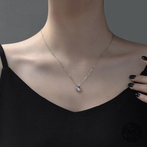 Creative Heart Round Pendant Necklaces For Women Love Zircon Geometry Sweet Romantic Send Girlfriend Couples Engagement Jewelry